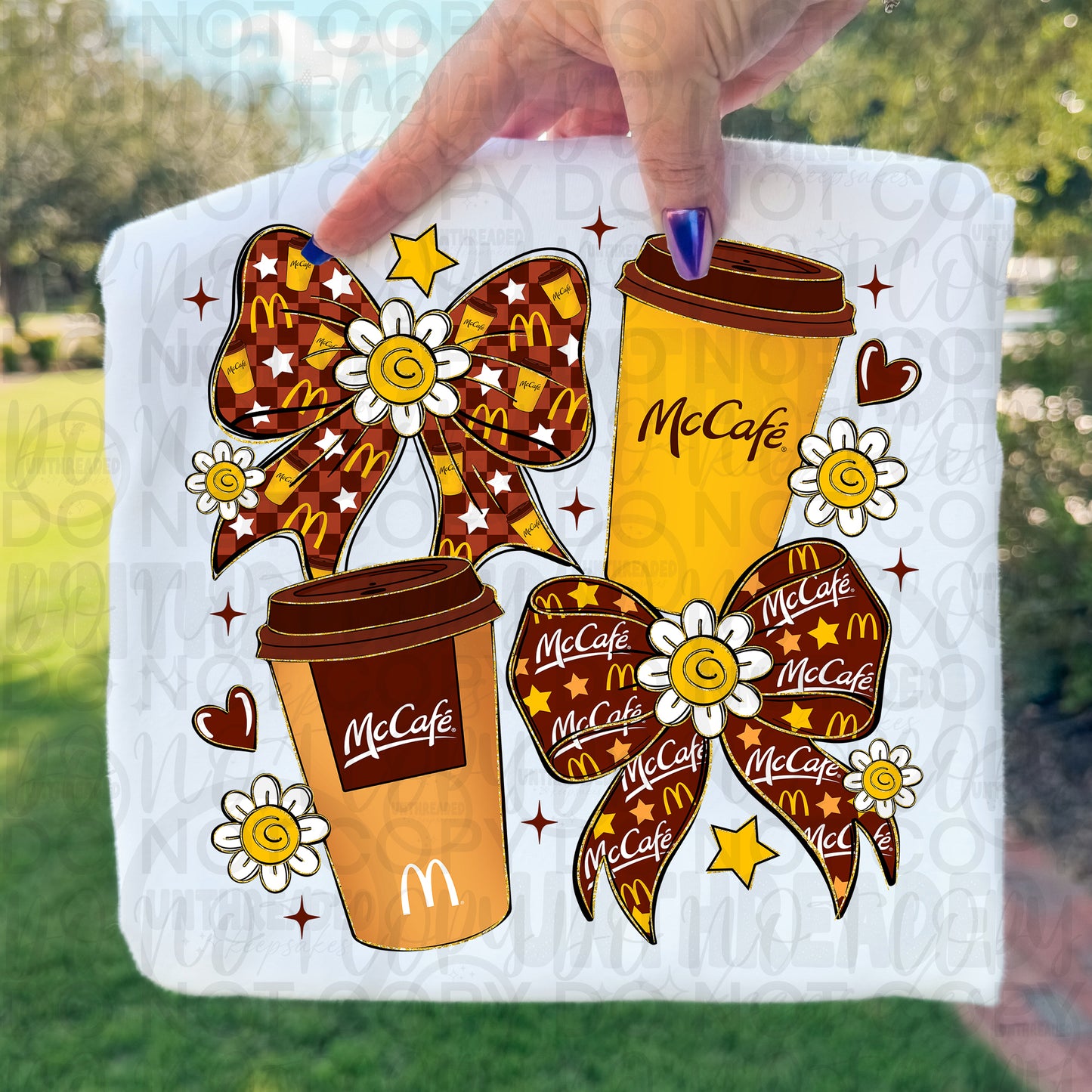 ☕🎀 McCafé Coffee Bow Shirt – Fast Food Coffee Lover Graphic Tee 🎀☕