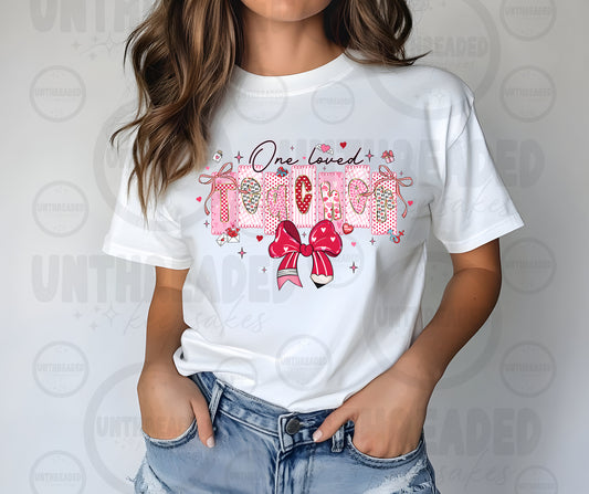 🍎💖 One Loved Teacher Valentine Graphic Tee 💖🍎