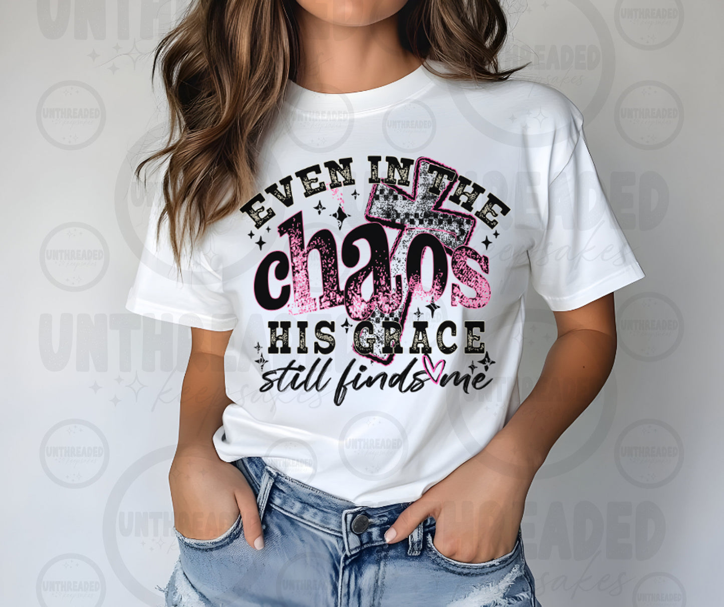 Even in the Chaos His Grace Still Finds Me Christian T-Shirt