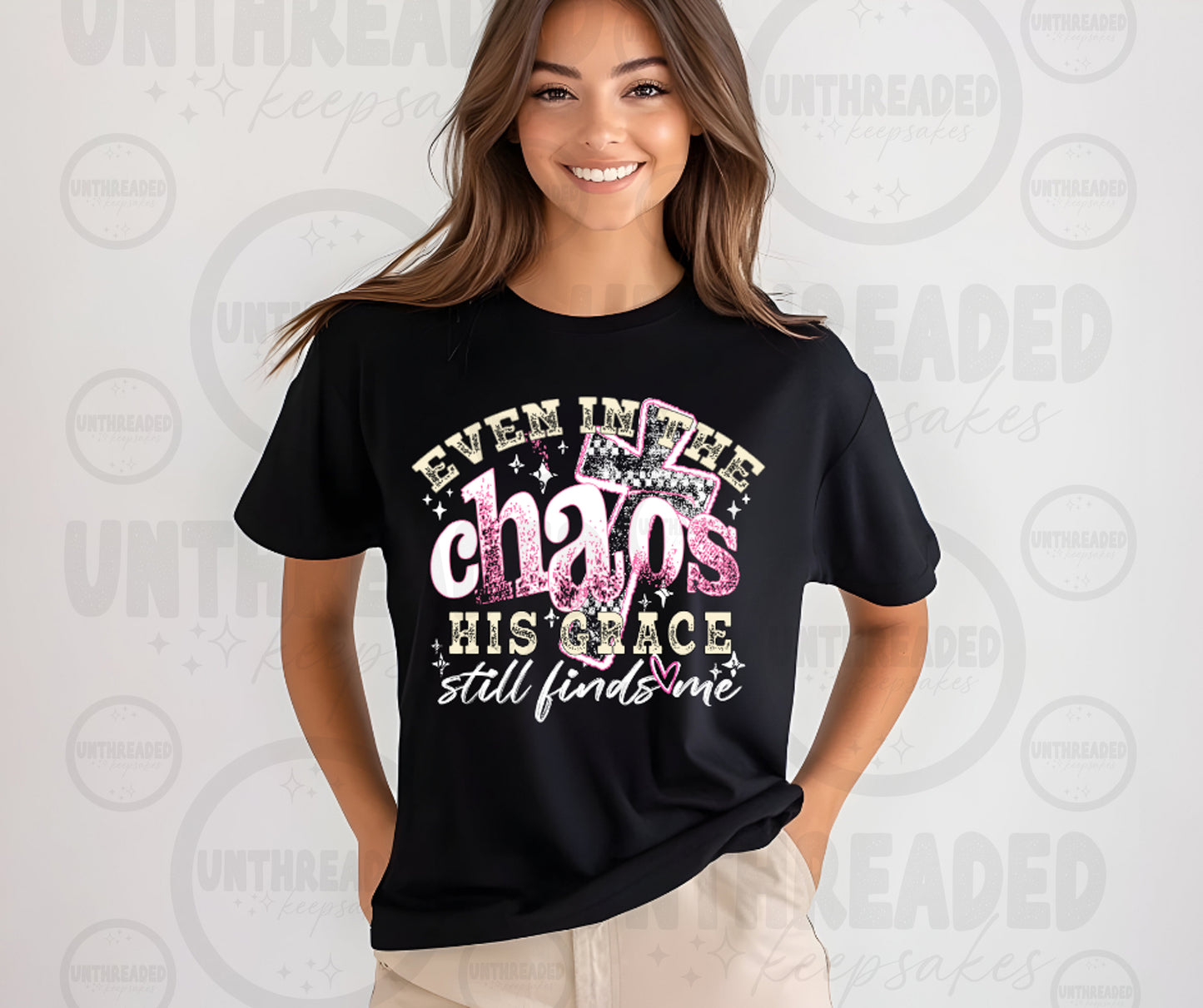 Even in the Chaos His Grace Still Finds Me Christian T-Shirt