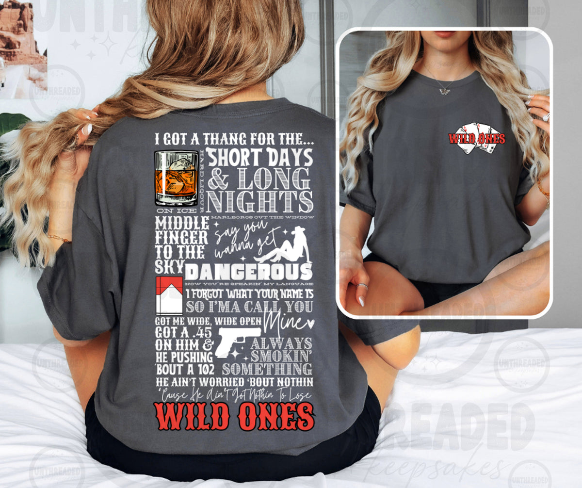 Wild Ones Country Rock Graphic Tee – Front & Back Design