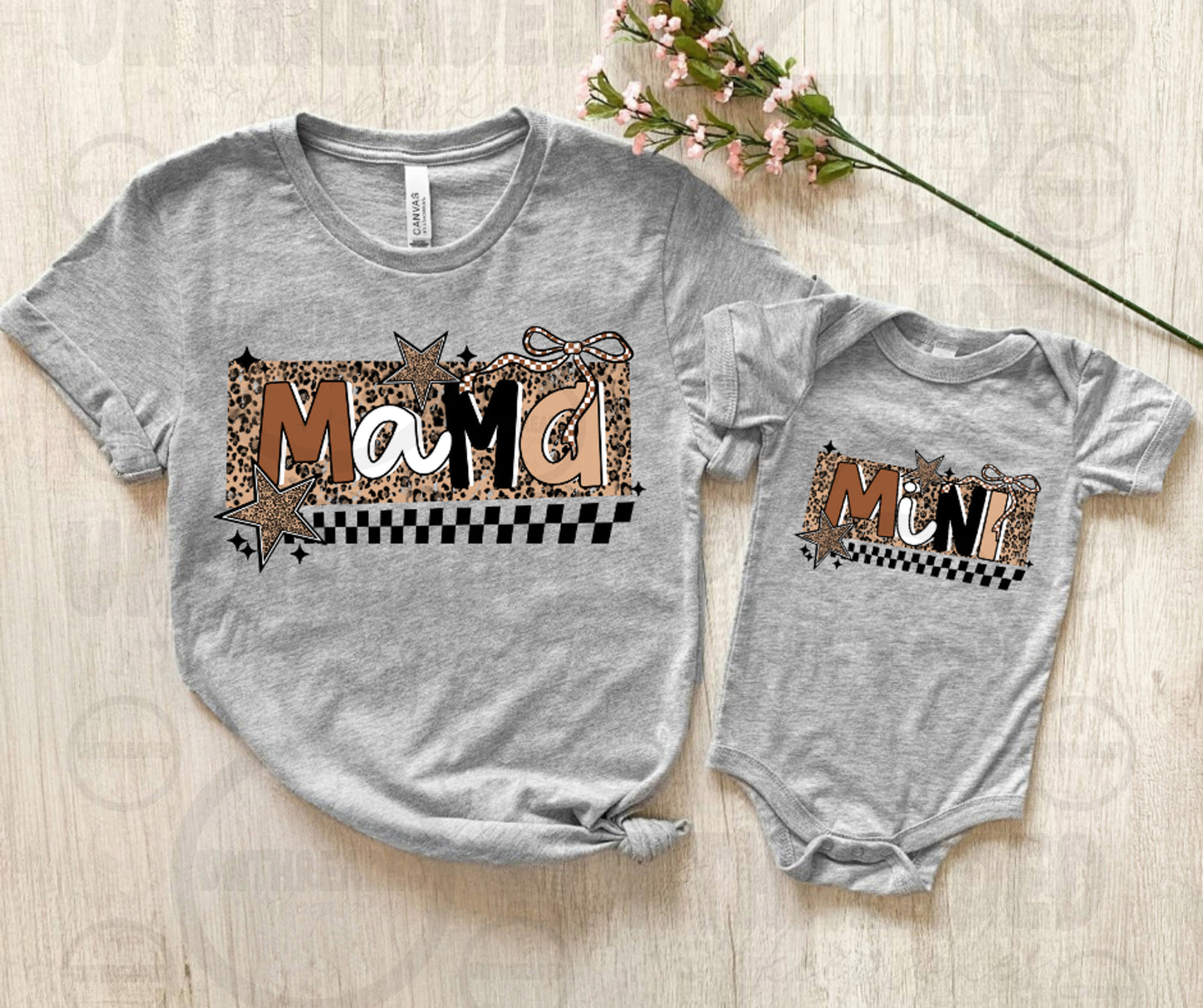 Mama & Mini Leopard Bow Matching Shirts | Mommy and Me
