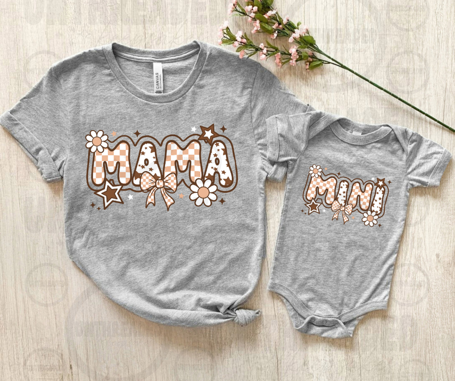 Mama & Mini Floral Bow Matching Shirts | Mommy and Me Set