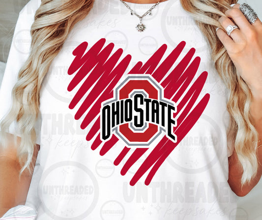 Ohio State Heart Graphic T-Shirt – Ohio Football Fan Tee