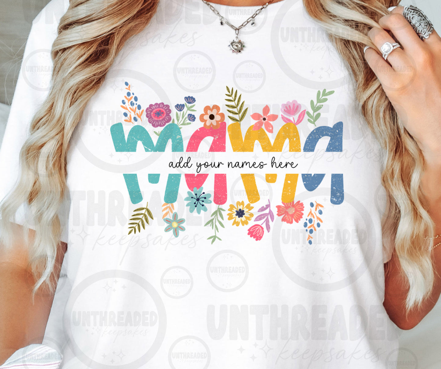 Personalized Floral Shirt | Custom Names Family Tee |  Gift T-Shirt Must Message Names to Be Added