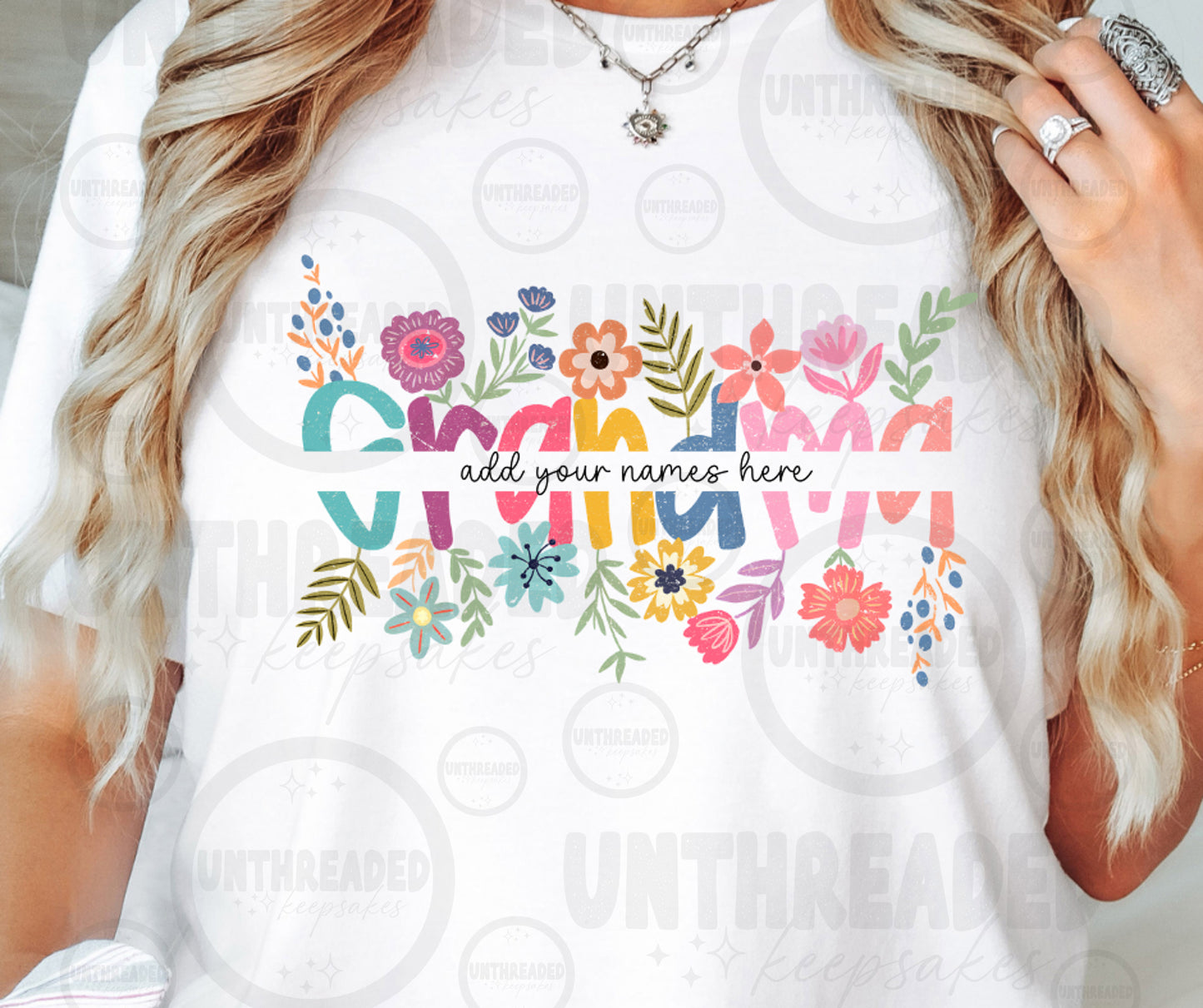 Personalized Floral Shirt | Custom Names Family Tee |  Gift T-Shirt Must Message Names to Be Added