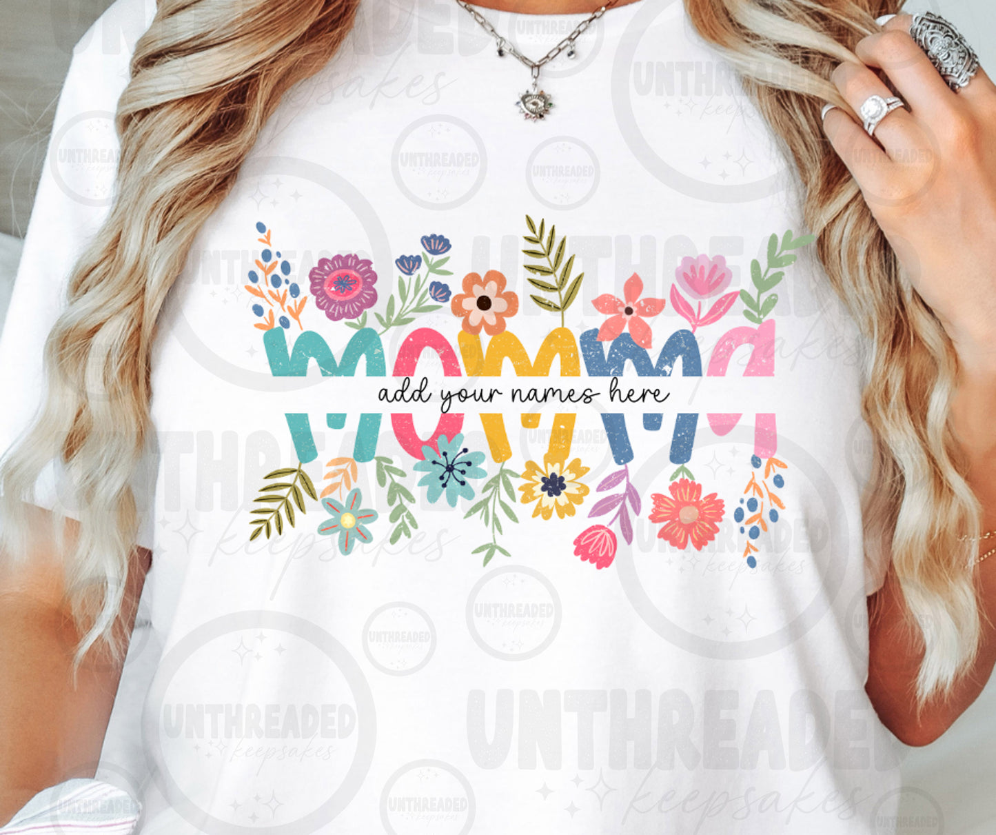 Personalized Floral Shirt | Custom Names Family Tee |  Gift T-Shirt Must Message Names to Be Added