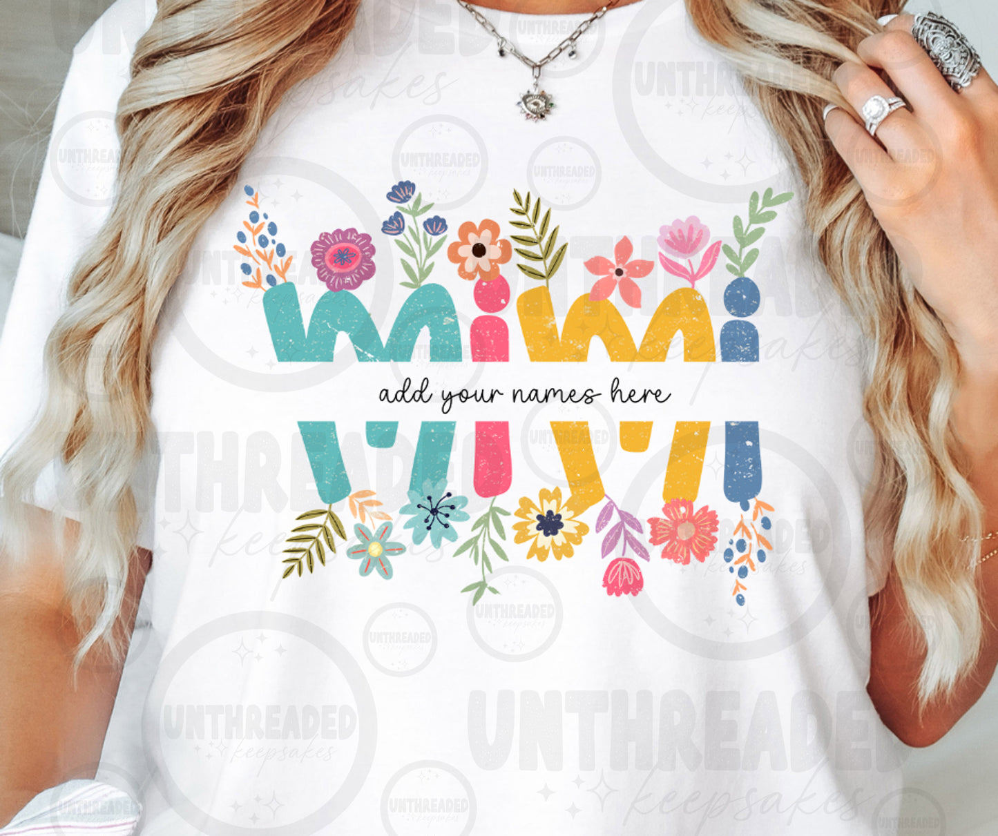Personalized Floral Shirt | Custom Names Family Tee |  Gift T-Shirt Must Message Names to Be Added