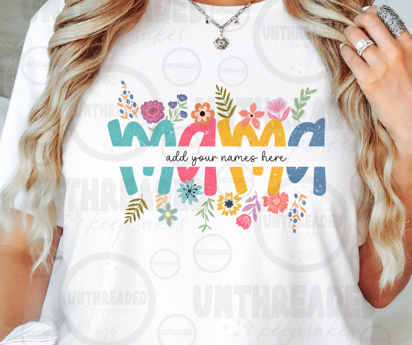 Personalized Floral Shirt | Custom Names Family Tee |  Gift T-Shirt Must Message Names to Be Added