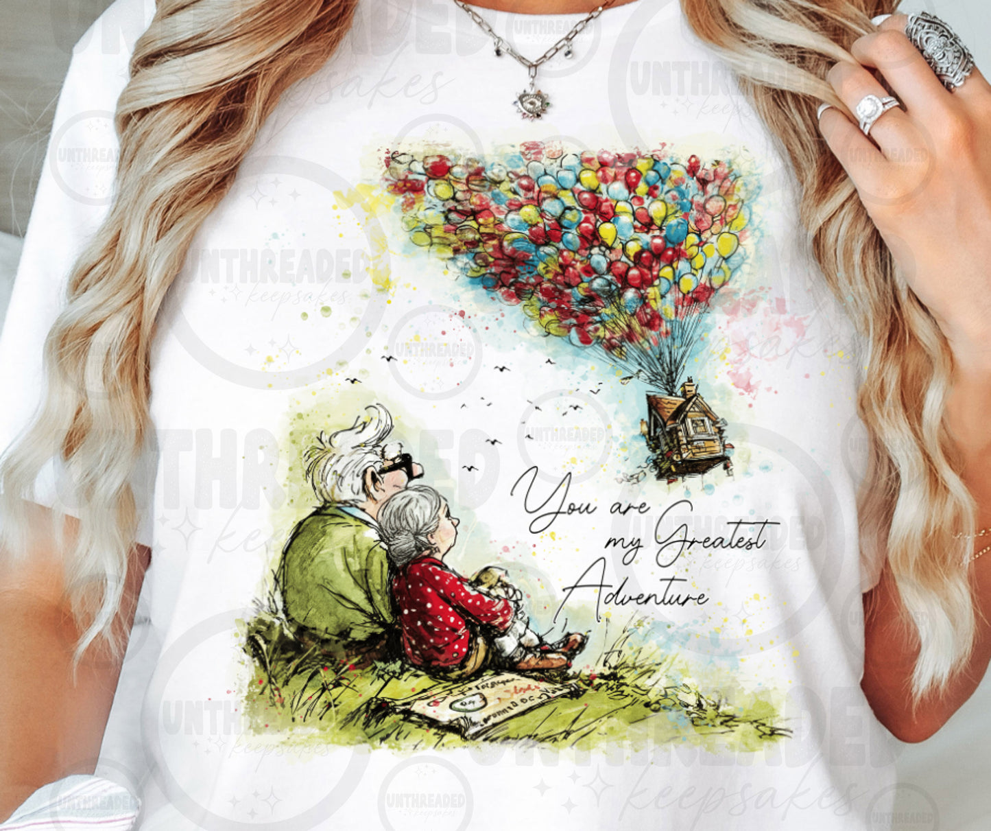 You Are My Greatest Adventure Graphic T-Shirt | Love Balloon House Art Tee