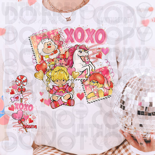 XOXO Retro Cartoon Valentine Crewneck | Cute 80s Style Love Sweatshirt | Colorful Heart Pullover | Cozy Vintage Aesthetic | Fun Valentine Gift for Her