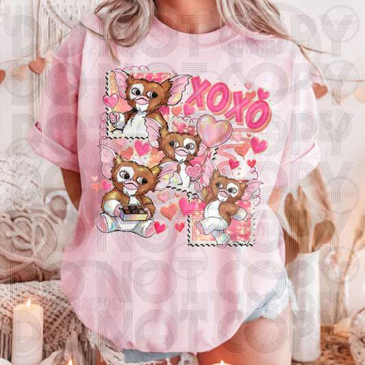 XOXO Valentine Gremlin-Inspired Graphic Tee – Cute Retro Love Shirt