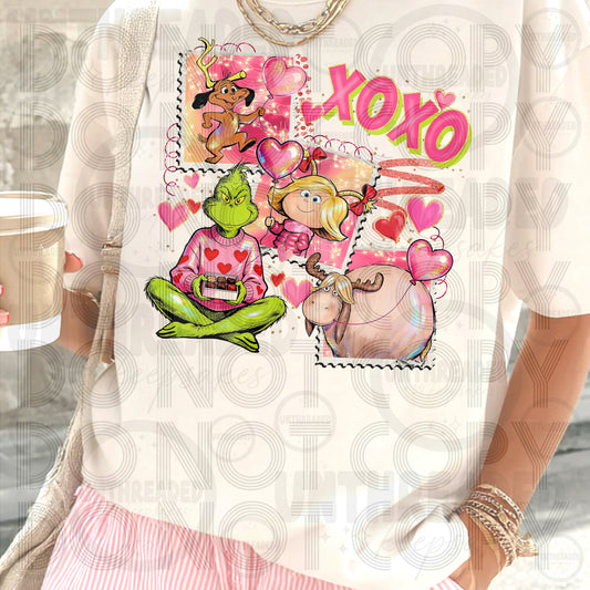 XOXO Valentine Retro Collage Graphic Tee – Cute Pink Love Shirt