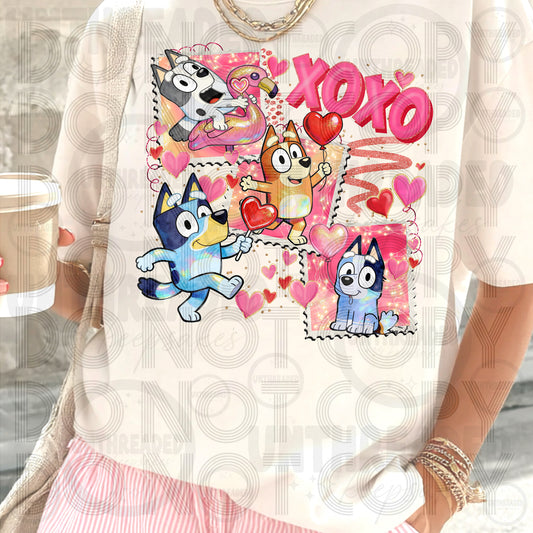 XOXO Cartoon Puppy Valentine Graphic Tee – Cute Pink Love Shirt