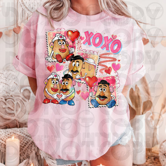 XOXO Valentine Graphic T-Shirt | Cute Vintage Cartoon Love Tee