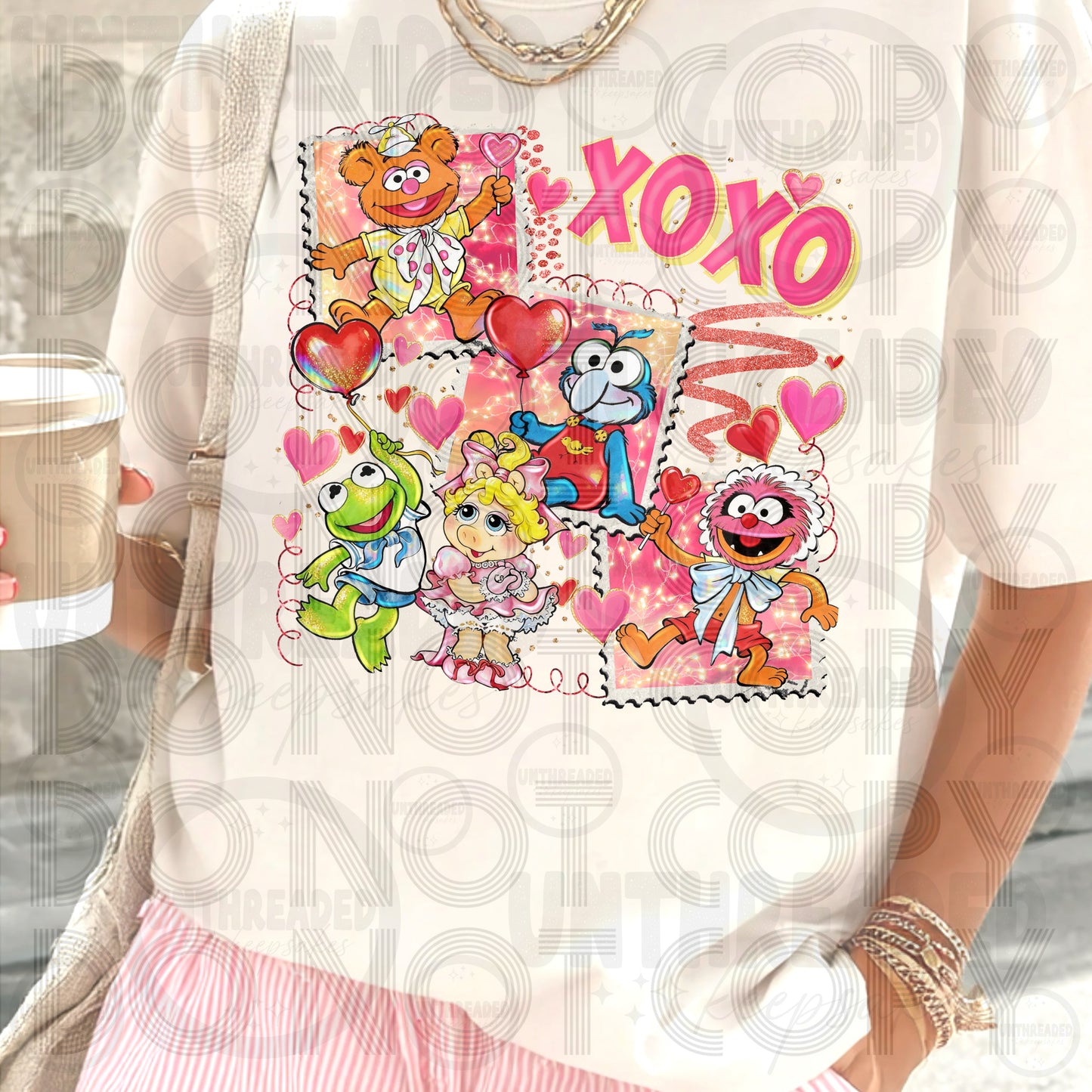 Valentine XOXO Cartoon Shirt – Cute Pink Love Tee