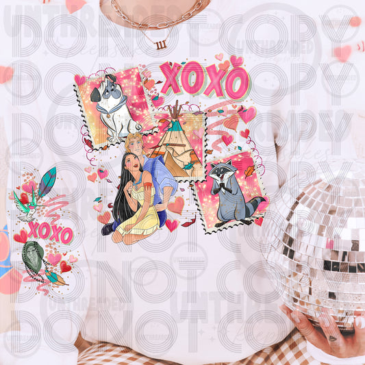 XOXO Tribal Love Crewneck | Cute Forest Valentine Sweatshirt | Retro Cartoon Heart Pullover | Cozy Valentine Outfit | Gift for Her
