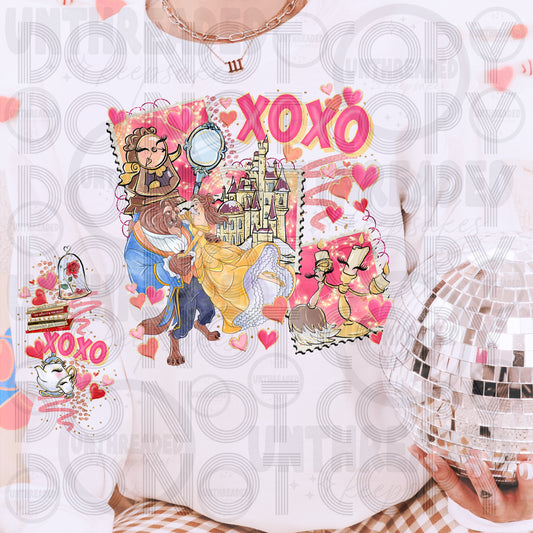 XOXO Enchanted Love Crewneck | Cute Fairytale Valentine Sweatshirt | Retro Castle & Roses Pullover | Cozy Romantic Outfit | Gift for Her
