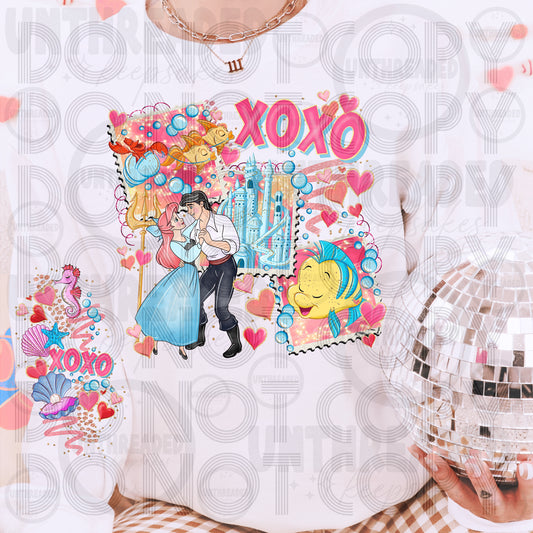 XOXO Under the Sea Valentine Crewneck | Cute Mermaid Love Sweatshirt | Retro Ocean Heart Pullover | Cozy Valentine Outfit | Gift for Her