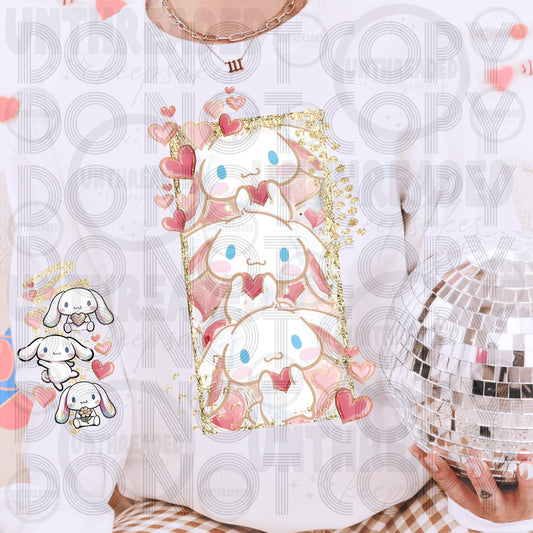 Stacked Bunny Valentine Tee | Cute Pastel Heart Graphic Shirt