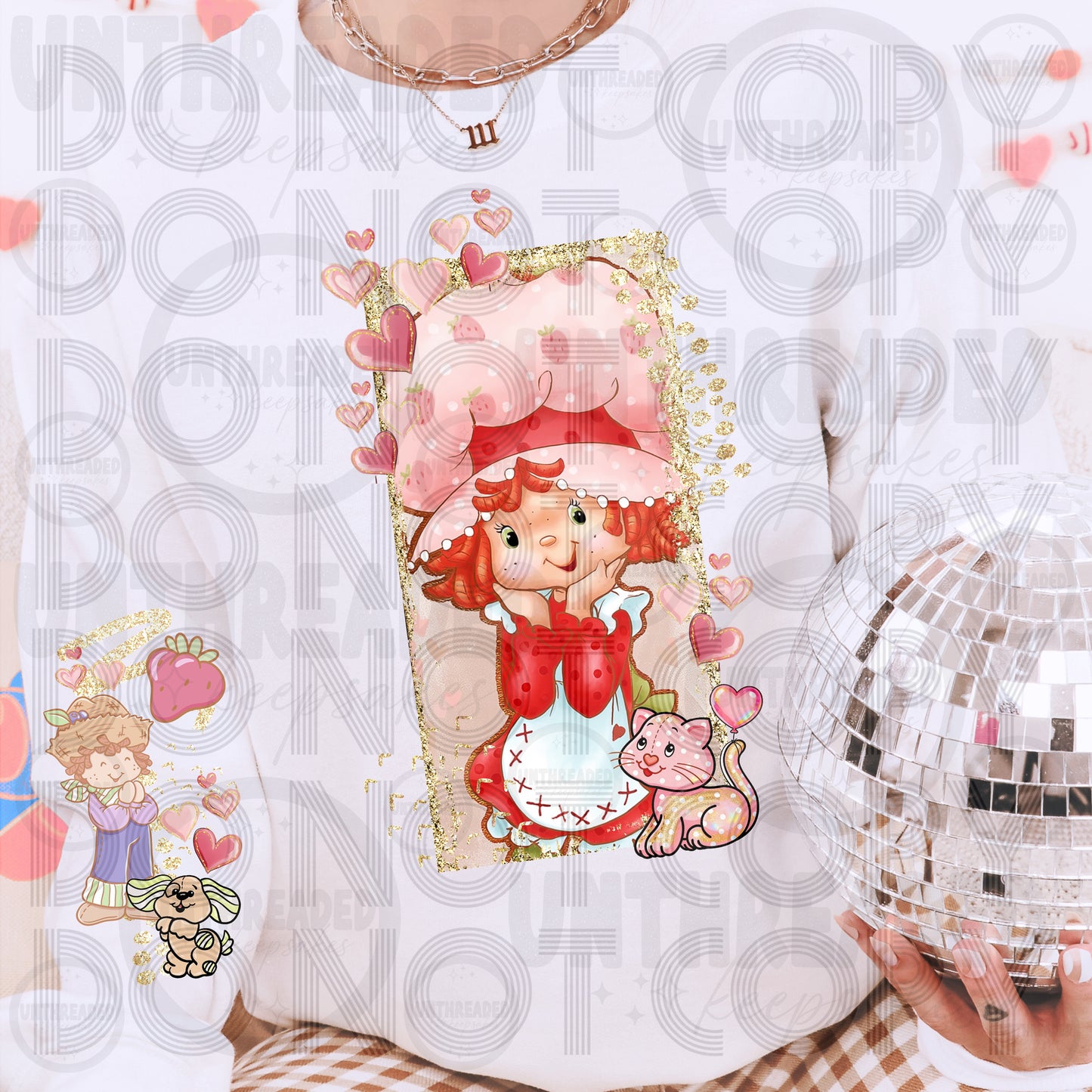 Strawberry Girl Valentine Tee | Sweet Retro Aesthetic Shirt