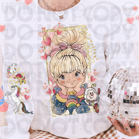 Sweet Bow Girl Graphic Tee | Cute Rainbow Aesthetic Shirt