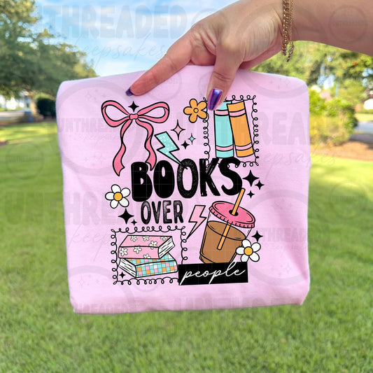 Books Over People Graphic Tee – Book Lover Shirt