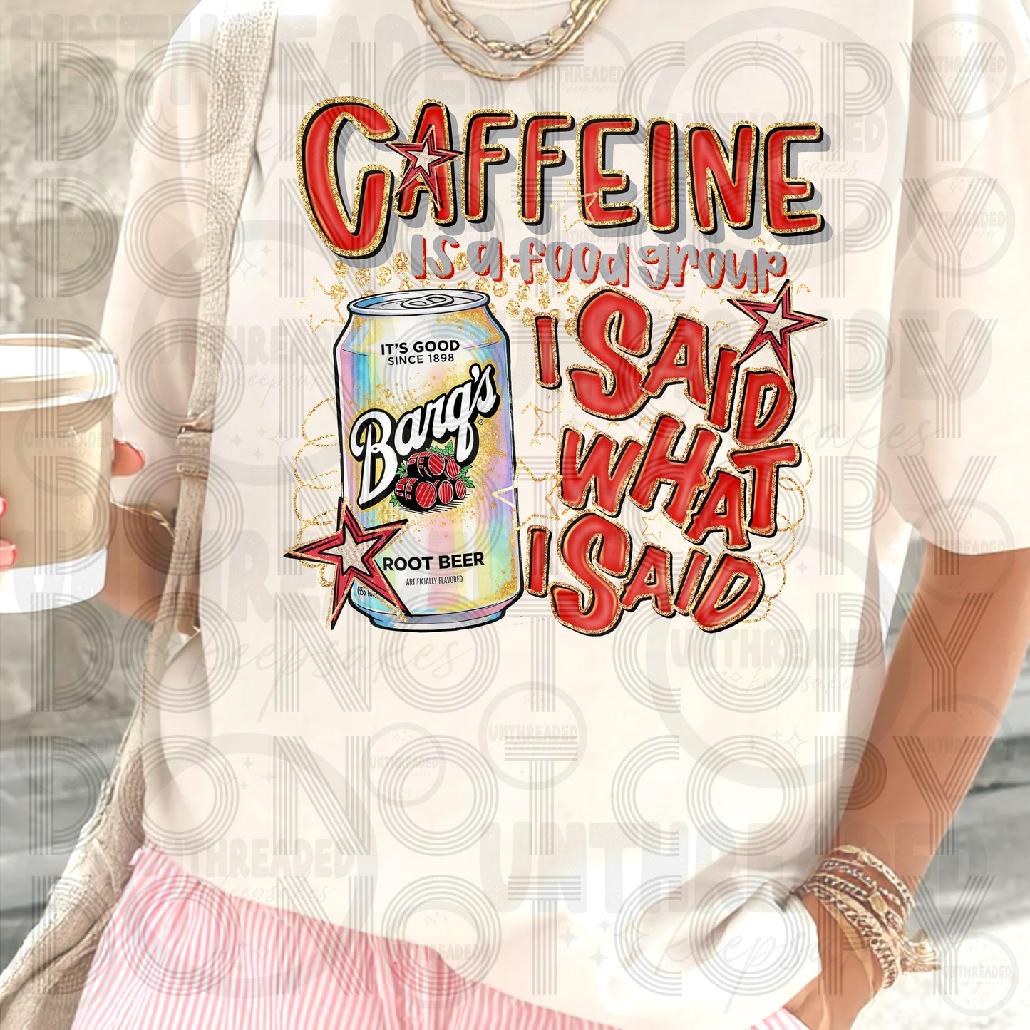 Caffeine Is a Food Group I Said What I Said | Funny Caffeine Graphic Tee RB