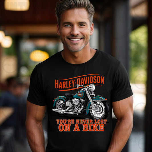 You’re Never Lost on a Bike Motorcycle T-Shirt | Vintage Biker Graphic Tee