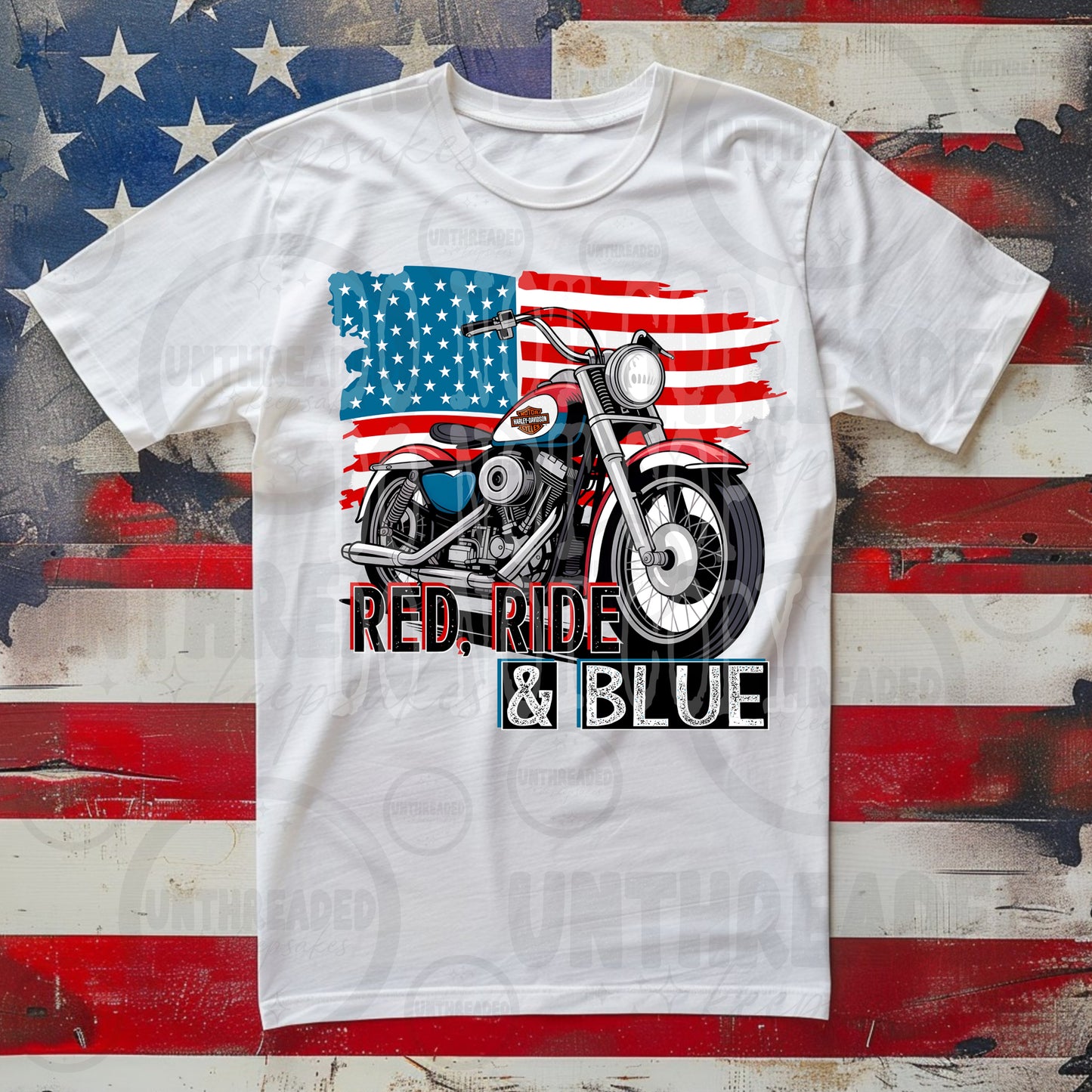 Patriotic Motorcycle Graphic Tee | Freedom Biker Shirt