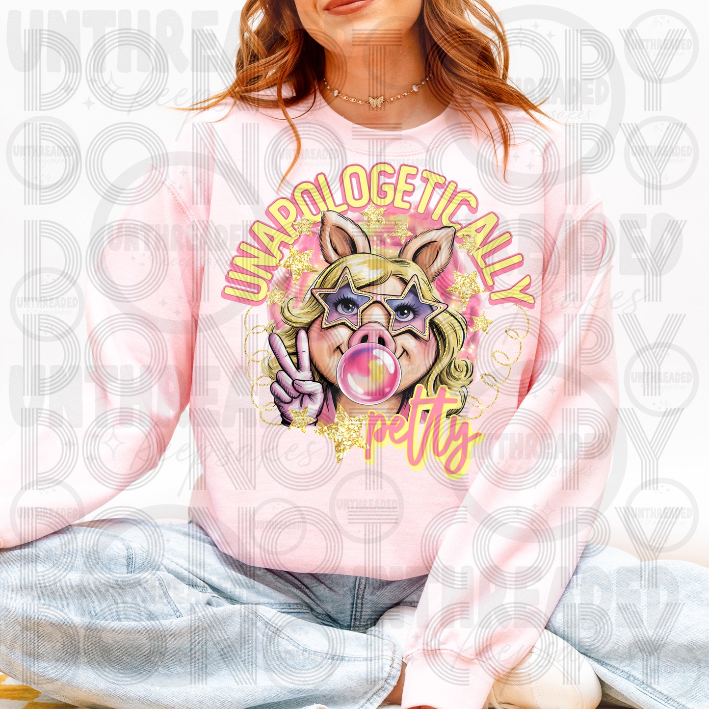 Unapologetically Pretty Pig Graphic Sweatshirt | Sassy Cute Statement Crewneck