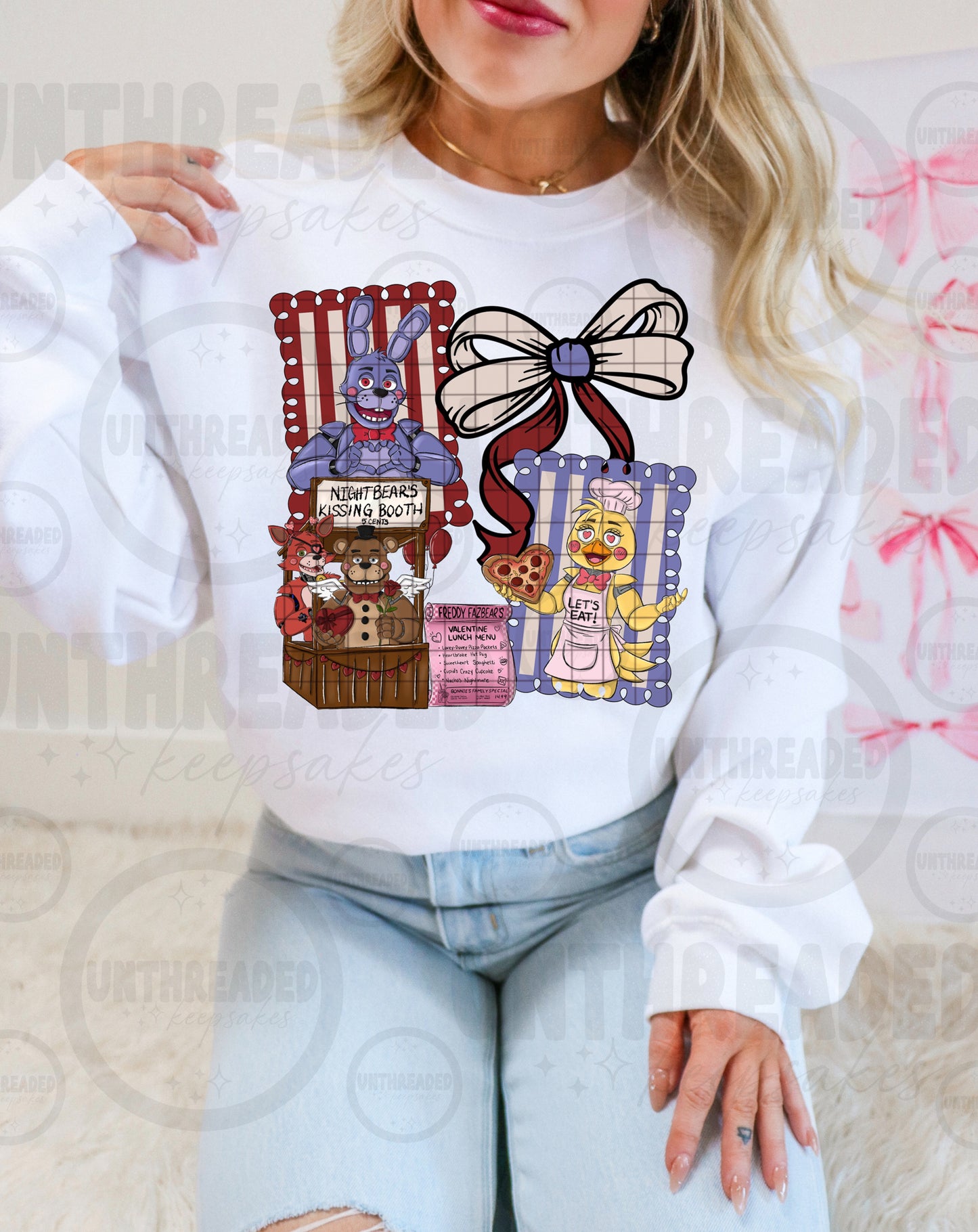Spooky Valentine Carnival Graphic Sweatshirt | Horror Love Inspired Shirt