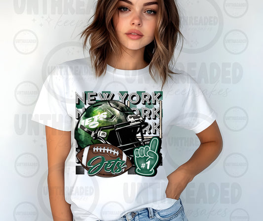 Football Season Graphic T-Shirt | Touchdowns & Team Spirit Tee NYJ