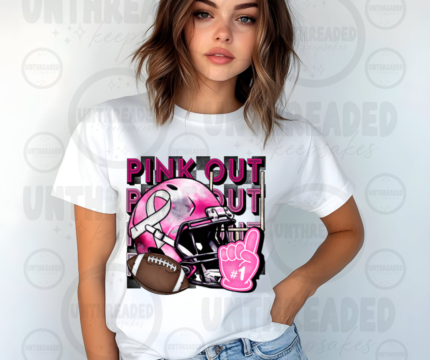 Football Season Graphic T-Shirt | Touchdowns & Team Spirit TeePInk Out