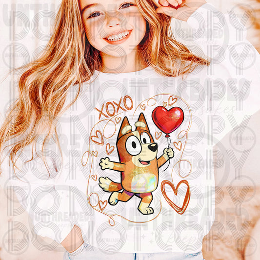 Youth Sweetheart Graphic Crewneck Orange Puppy Boy and Girl