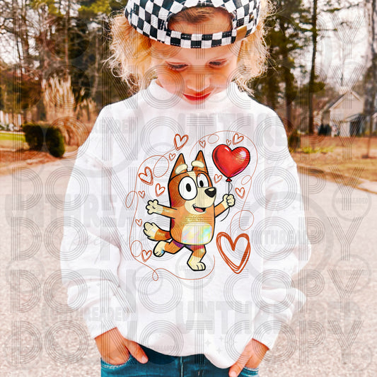 Youth Sweetheart Graphic Crewneck Orange Puppy Boy and Girl