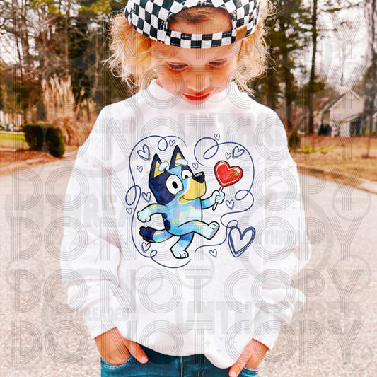 Youth Sweetheart Graphic Crewneck  Blue Heeler