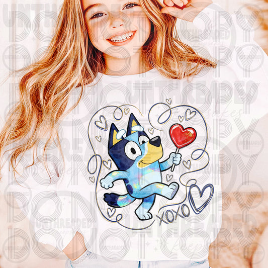 Youth Sweetheart Graphic Crewneck  Blue Heeler