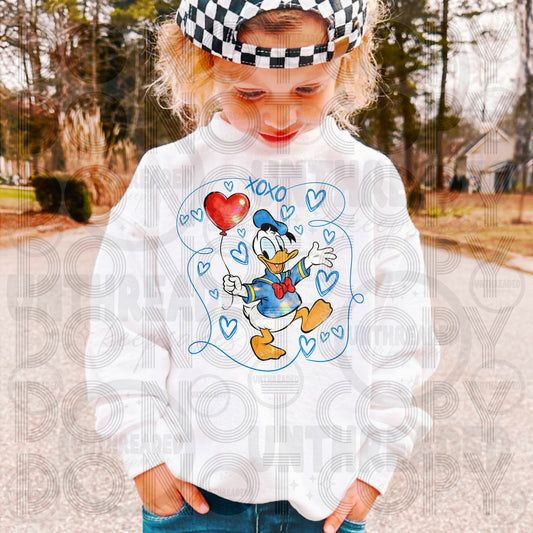 Youth Sweetheart Graphic Crewneck Ducks Blue and Purple
