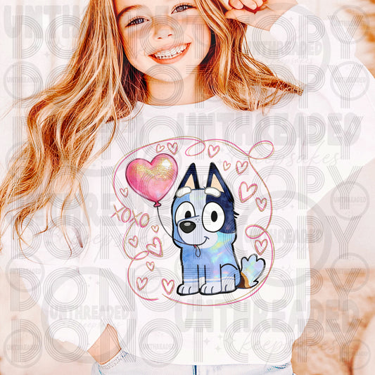 Youth Valentine Crewneck Sweatshirt Blue Heeler