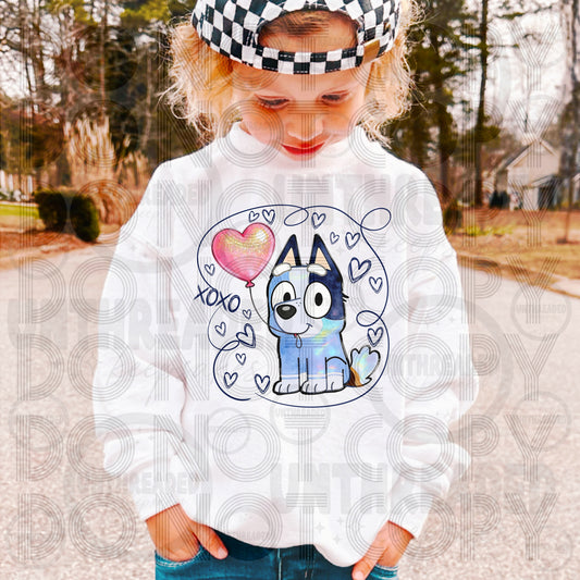 Youth Valentine Crewneck Sweatshirt Blue Heeler