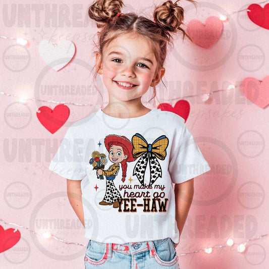 Kids Valentine Graphic T-Shirt – Cute Love Design- Yee-Haw