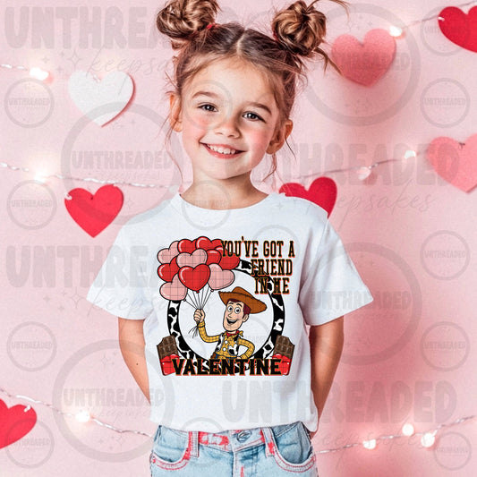 Kids Valentine Graphic T-Shirt – Cute Love Design- Friend