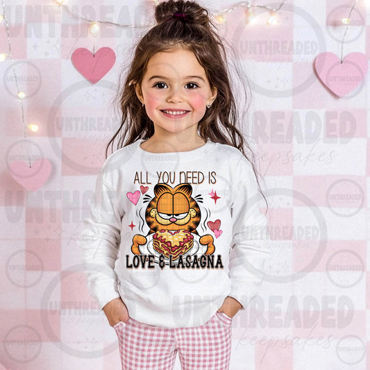 Kids Valentine Graphic T-Shirt – Cute Love Design-Lasagna