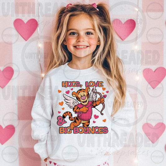 Kids Valentine Graphic T-Shirt – Cute Love Design-Big Bounces
