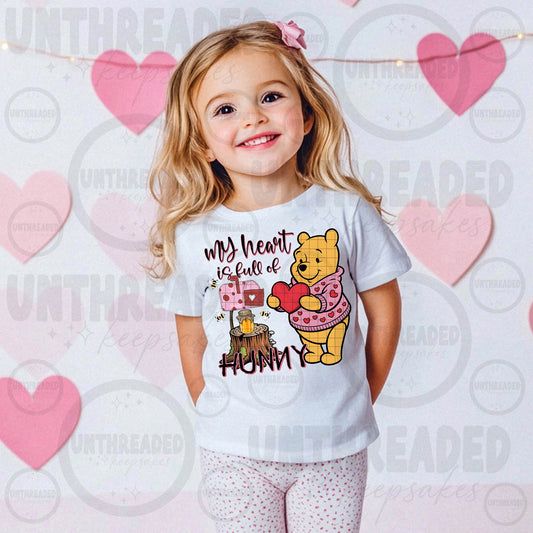 Kids Valentine Graphic T-Shirt – Cute Love Design- Hunny