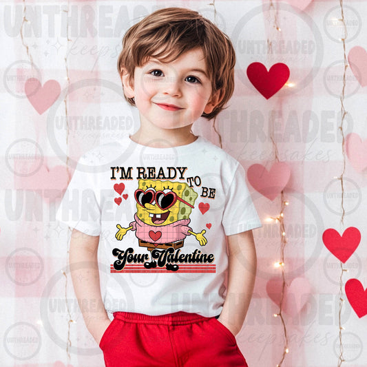 Kids Valentine Graphic T-Shirt – Cute Love Design- Im Ready