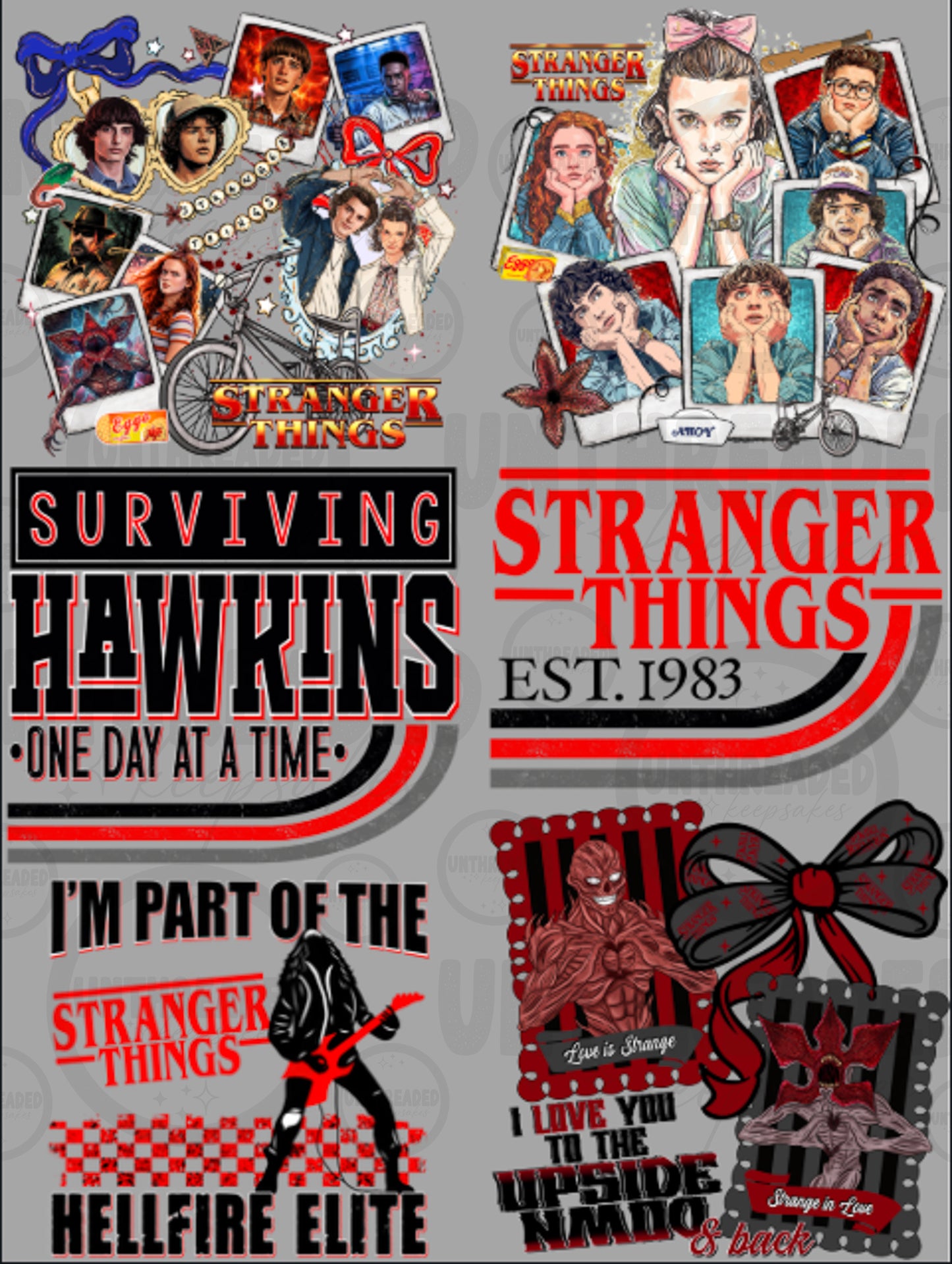 Retro Sci-Fi Horror Quote & Character Style DTF Sheet | Premade Hot Peel