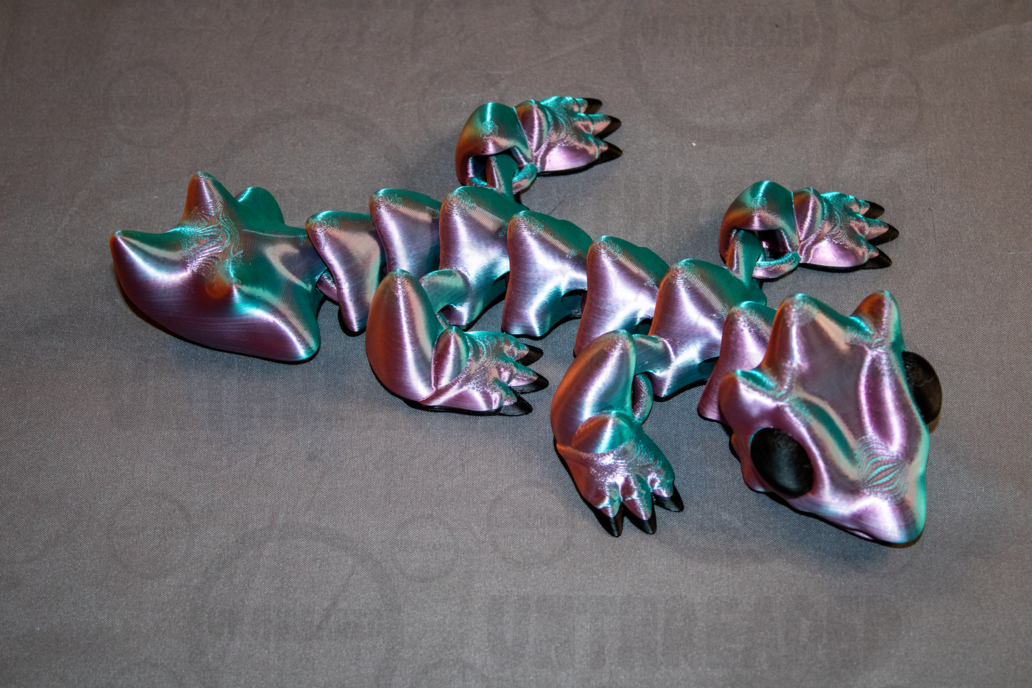 Iridescent Articulated Crystal Dragon | Flexible 3D Printed Fidget Dragon | Desk Buddy | Gift for Dragon Lovers