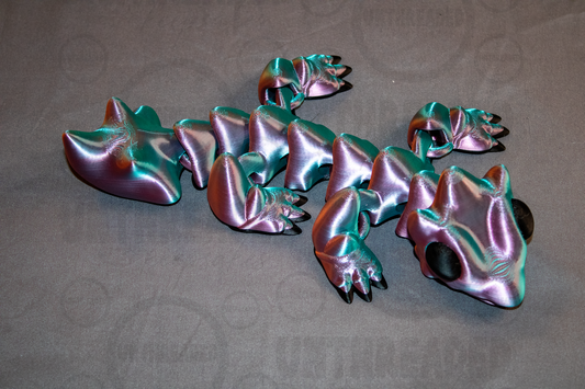 Iridescent Articulated Crystal Dragon | Flexible 3D Printed Fidget Dragon | Desk Buddy | Gift for Dragon Lovers
